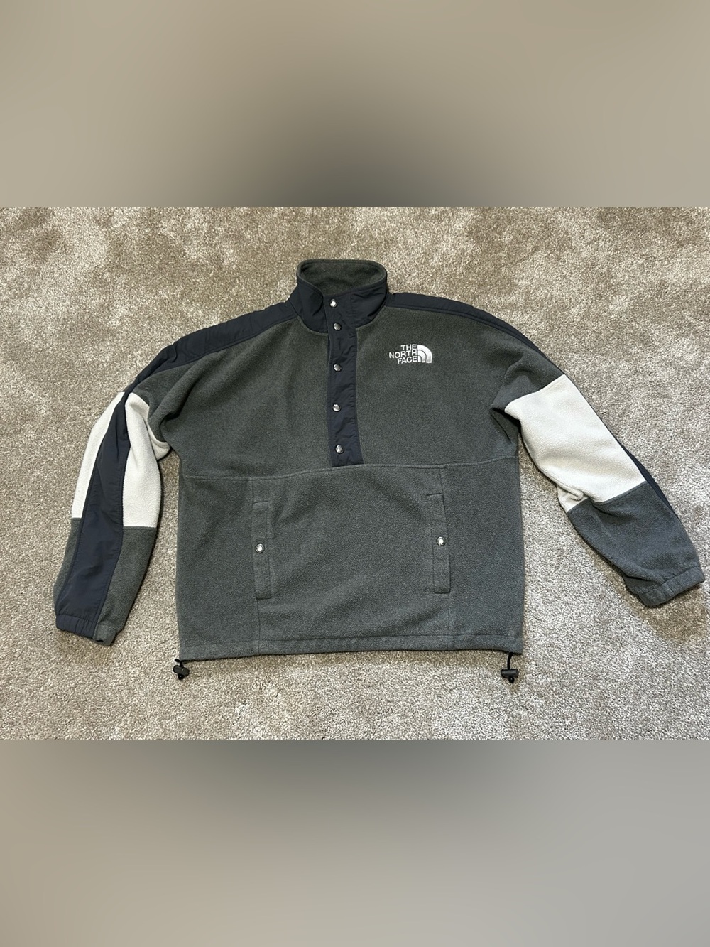 The North Face Women’s Snap-T Fleece Pullover Jacket Gray Black Size Medium - Picture 2 of 8